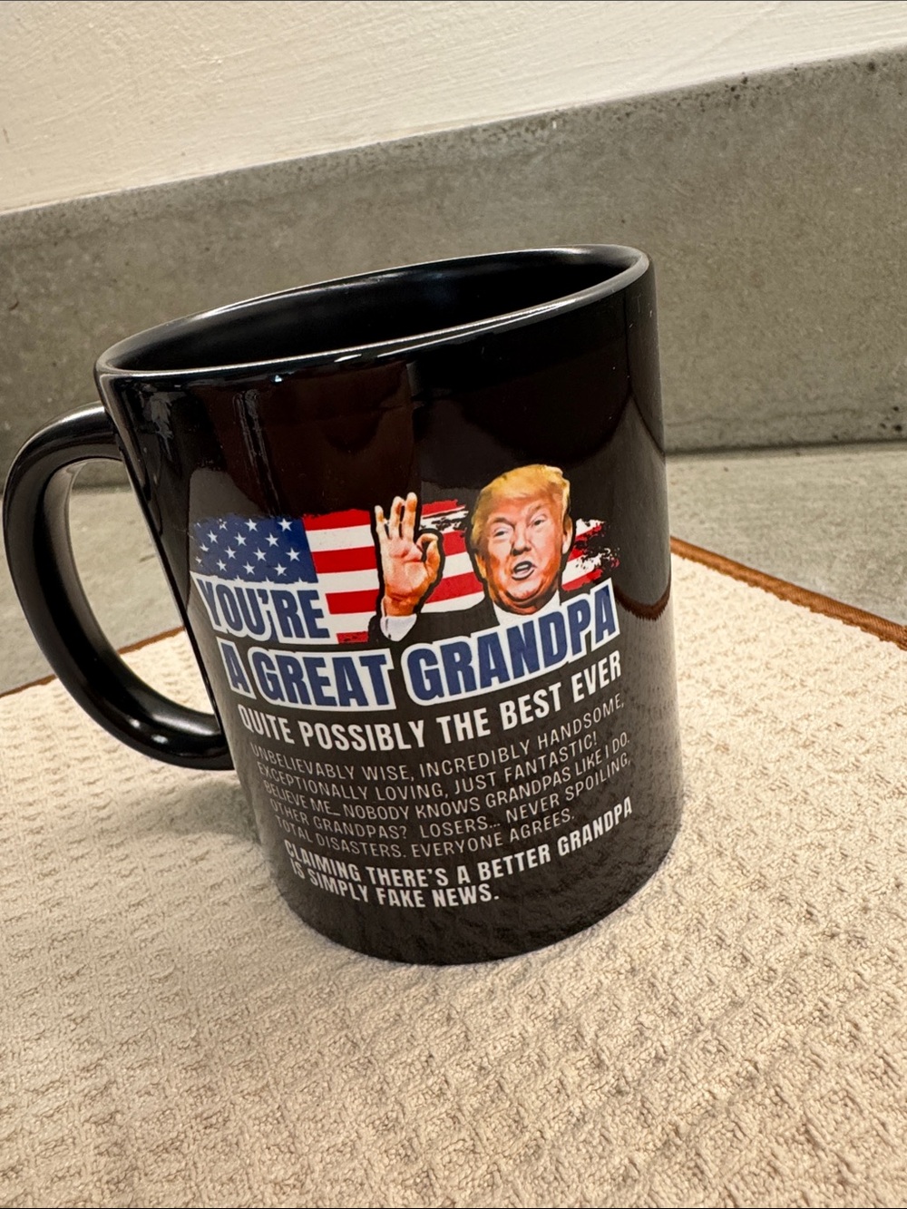 Black Novelty 'You're A Great Grandpa' Ceramic Coffee Mug 11oz